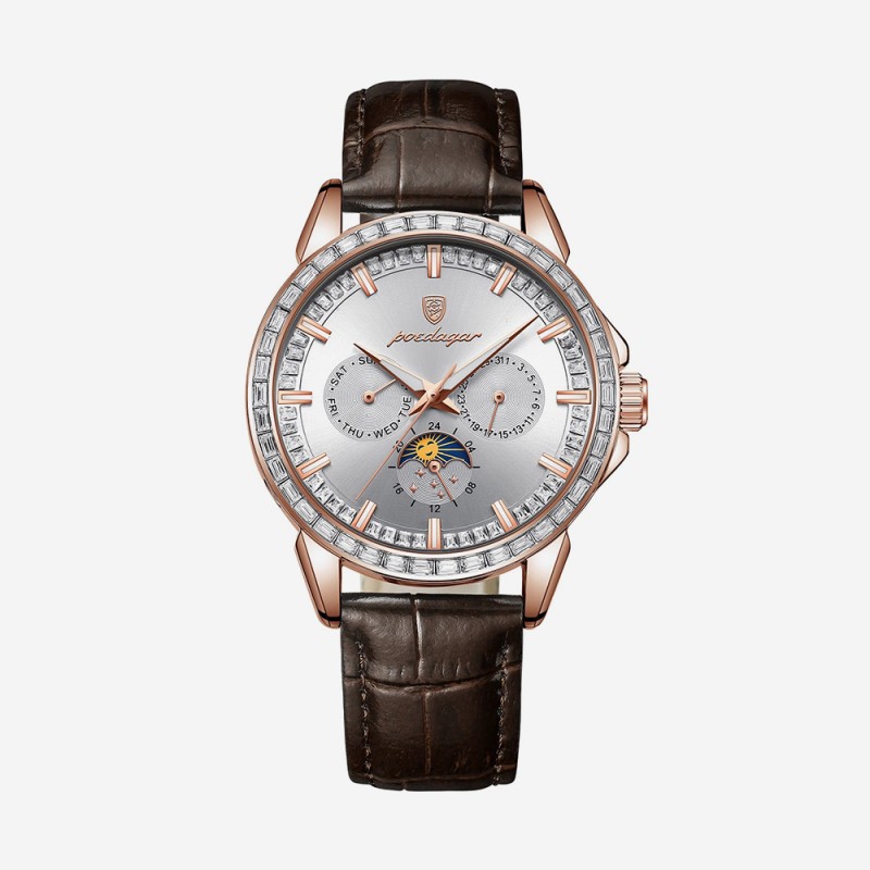 Men's multifunctional trendy calendar watch. It is waterproof, suitable for business occasions, has a luminous function, and is a men's quartz wristwatch