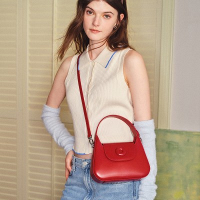 Textured crossbody small bag popular croissant