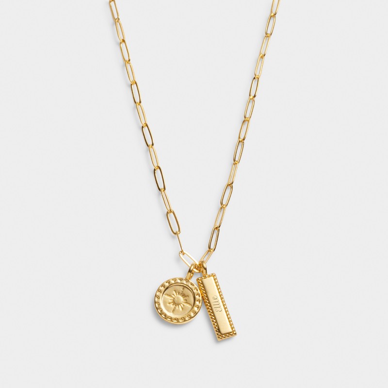 Waterproof Gold Charm Necklace