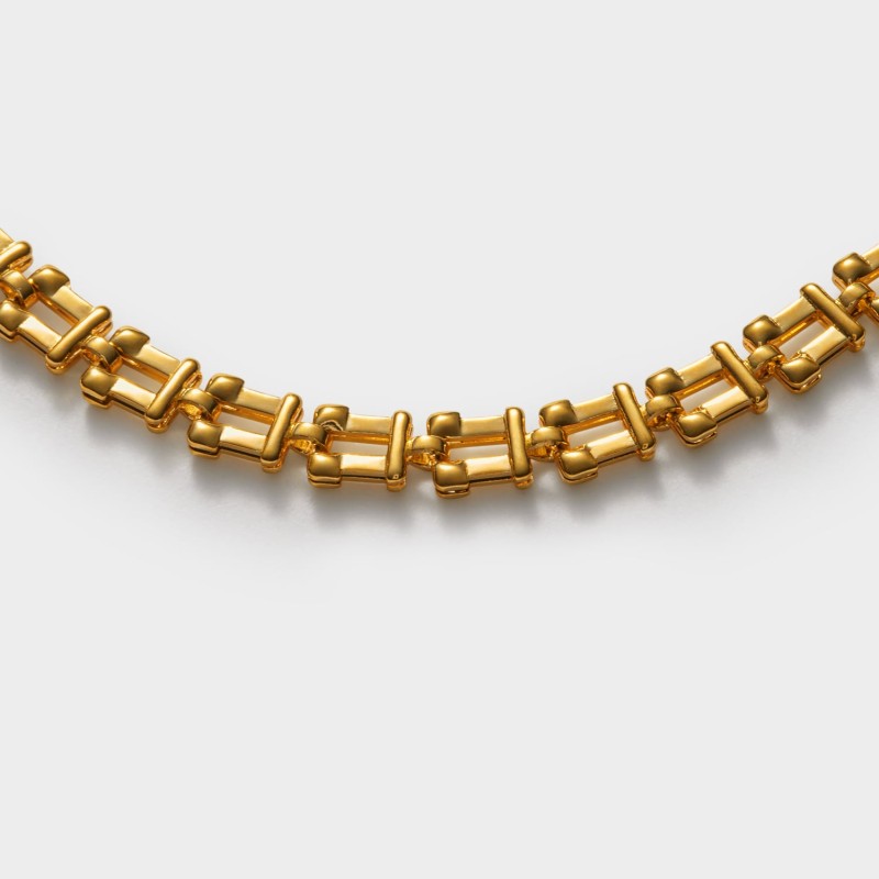 Grecian Waterproof Gold Link Bracelet
